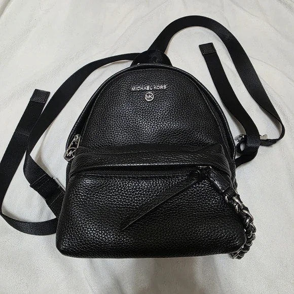 Michael Kors Black Leather Mini Backpack - Picture 1 of 6